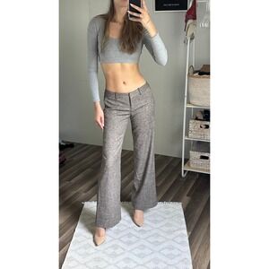 0130. The Limited Tweed Wide Leg Pants Trousers Brown Career‎ Business Casual